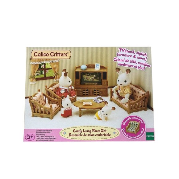 Calico Critters Comfy Living Room Set Toy Dollhouse Furniture & Accessories Set - Picture 5 of 9